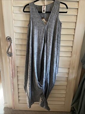 NWT Artka- Sleeveless Asymmetrical Gray Draped Women's Dress Sz8